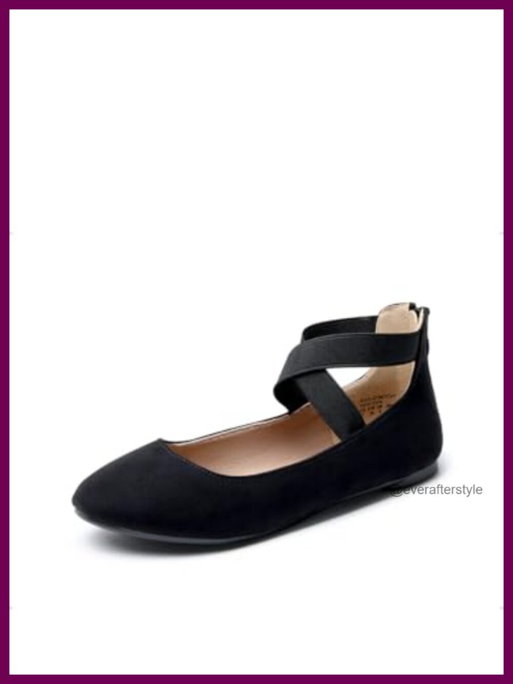 Women's Ankle Strap Ballet Flats Faux Suede Comfortable